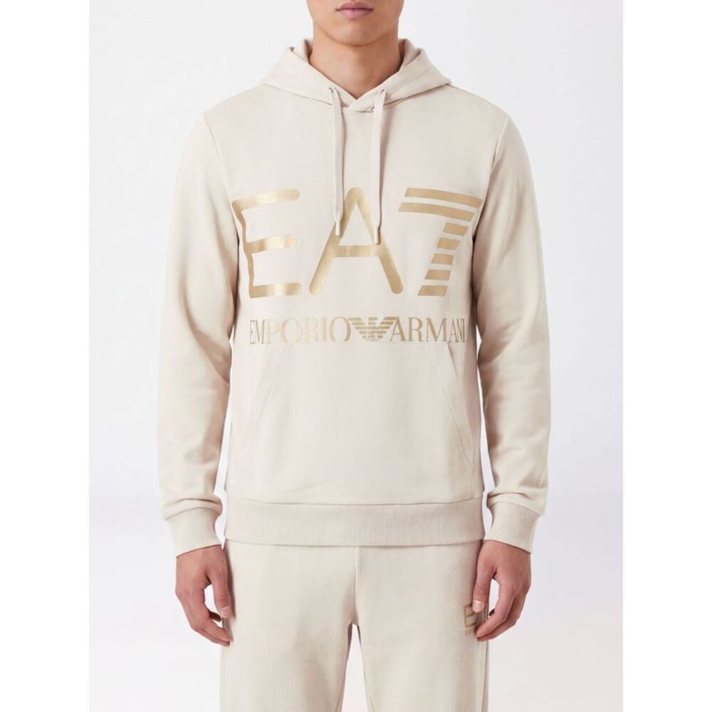 Ea7 Men Ea7 Slim Fit Contrast Logo Cotton Hoodie